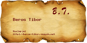 Beros Tibor névjegykártya
